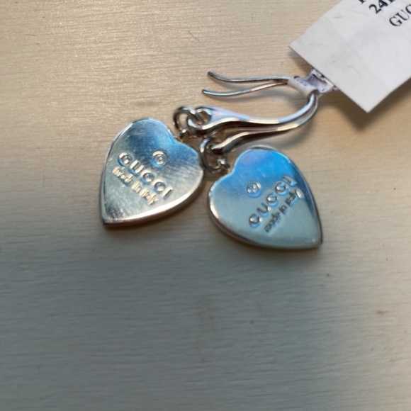 Gucci Jewelry - Gucci AG925 Sterling Silver Heart Drop Earrings NWT All Inclusive